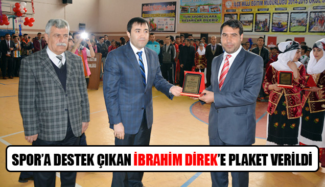 Spor’a Destek Çıkan İbrahim Direk’e Plaket Verildi