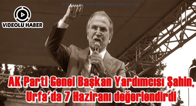 AK Parti Genel Başkan Yardımcısı Şahin,Urfa’da 7 Haziranı değerlendirdi