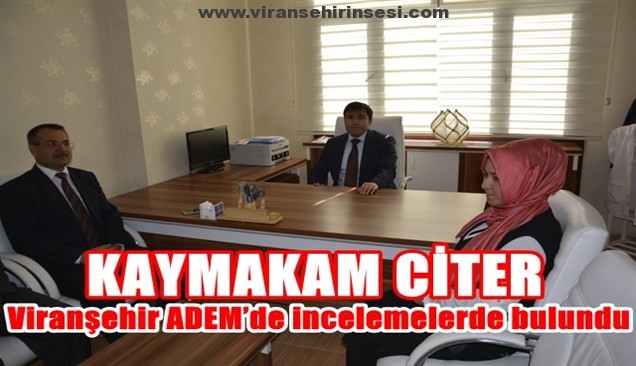 Kaymakam Citer, Viranşehir ADEM’de incelemelerde bulundu